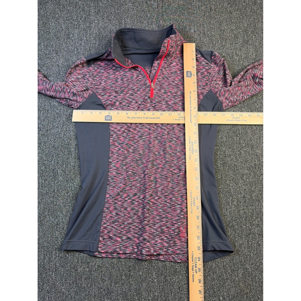 Spyder Womens Pink Space Dye Quarter Zip Pullover Long Sleeve Active Top Size 8 - Picture 3 of 8